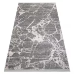 Kab. Modern REBEC szőnyeg rojt 51186B Márvány  - két szintű gyapjú krém / szürke 80x150 cm