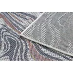 Kab. Fonott sizal szőnyeg SION Hullámok 2836 lapos szövött ecru / kék / rózsaszín 120x170 cm