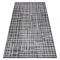 Fonott sizal szőnyeg SION vonalak 22144 lapos szövött fekete / ecru 140x190 cm
