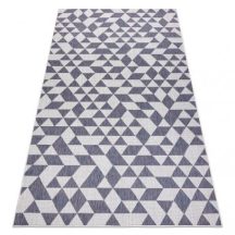   Fonott sizal szőnyeg SION Geometriai, háromszögek 22373 lapos szövött ecru / kék / rózsaszín 140x190 cm