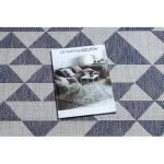 Kab. Fonott sizal szőnyeg SION Geometriai, háromszögek 22373 lapos szövött ecru / kék / rózsaszín 160x220 cm