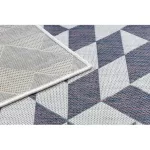 Kab. Fonott sizal szőnyeg SION Geometriai, háromszögek 22373 lapos szövött ecru / kék / rózsaszín 160x220 cm