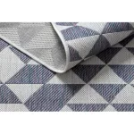 Kab. Fonott sizal szőnyeg SION Geometriai, háromszögek 22373 lapos szövött ecru / kék / rózsaszín 160x220 cm