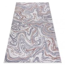   Fonott sizal szőnyeg SION Hullámok 2836 lapos szövött ecru / kék / rózsaszín 180x270 cm