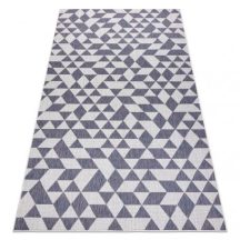   Fonott sizal szőnyeg SION Geometriai, háromszögek 22373 lapos szövött ecru / kék / rózsaszín 80x150 cm