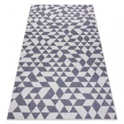 Fonott sizal szőnyeg SION Geometriai, háromszögek 22373 lapos szövött ecru / kék / rózsaszín 80x150 cm