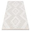 Fonott Sizal szőnyeg boho MOROC gyémánt 22312 rojt - szerkezeti bézs / krém, újrahasznosított szőnyeg 78x150 cm