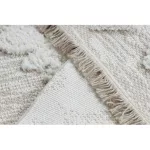 Kab. Fonott Sizal szőnyeg MOROC 22319 rombuszok boho rojt - szerkezeti bézs / krém 78x150 cm