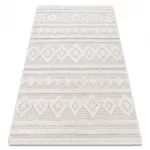 Kab. Fonott Sizal szőnyeg MOROC 22322 rombuszok, vonalak, boho rojt - szerkezeti bézs / krém 78x150 cm