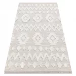 Kab. Fonott Sizal szőnyeg MOROC 22319 rombuszok boho rojt - szerkezeti bézs / krém 117x170 cm