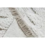 Kab. Fonott Sizal szőnyeg MOROC 22321 cikcakk boho rojt - szerkezeti bézs / krém 136x190 cm