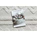 Kab. Fonott Sizal szőnyeg MOROC 22322 rombuszok, vonalak, boho rojt - szerkezeti bézs / krém 136x190 cm