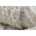 Kab. Fonott Sizal szőnyeg MOROC 22322 rombuszok, vonalak, boho rojt - szerkezeti bézs / krém 136x190 cm