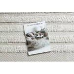 Kab. Fonott Sizal szőnyeg MOROC 22329 cikcakk, vonalak boho rojt - szerkezeti bézs / krém 136x190 cm