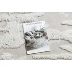 Kab. Fonott Sizal szőnyeg MOROC 22331 rombuszok boho rojt - szerkezeti bézs / krém 136x190 cm