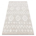 Kab. Fonott Sizal szőnyeg MOROC 22319 rombuszok boho rojt - szerkezeti bézs / krém 155x220 cm