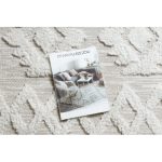 Kab. Fonott Sizal szőnyeg MOROC 22319 rombuszok boho rojt - szerkezeti bézs / krém 155x220 cm