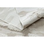 Kab. Fonott Sizal szőnyeg MOROC 22331 rombuszok boho rojt - szerkezeti bézs / krém 155x220 cm