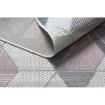 Kab. Fonott sizal szőnyeg SION Geometriai, háromszögek 3006 lapos szövött ecru / rózsaszín 80x150 cm