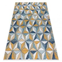   Fonott sizal szőnyeg COOPER Mozaik, Háromszögek 22222 ecru / sötétkék 120x170 cm