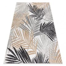   Fonott sizal szőnyeg COOPER pálmalevelek, tropikus 22258 ecru / fekete 180x270 cm