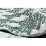 Kab. Fonott Sizal EKO szőnyeg boho MOROC Etno Cikcakk 22319 rojt - két szintű gyapjú zöld / krém, újrahasznosított szőnyeg 117x170 cm