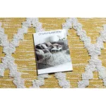 Kab. Fonott Sizal szőnyeg boho MOROC gyémánt 22297 rojt - két szintű gyapjú sárga / krém, újrahasznosított szőnyeg 136x190 cm