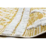 Kab. Fonott Sizal szőnyeg boho MOROC gyémánt 22297 rojt - két szintű gyapjú sárga / krém, újrahasznosított szőnyeg 155x220 cm