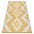 Kab. Fonott Sizal szőnyeg boho MOROC gyémánt 22312 rojt - két szintű gyapjú sárga / krém, újrahasznosított szőnyeg 78x150 cm