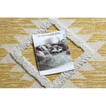 Kab. Fonott Sizal szőnyeg boho MOROC gyémánt 22312 rojt - két szintű gyapjú sárga / krém, újrahasznosított szőnyeg 78x150 cm