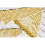 Kab. Fonott Sizal szőnyeg boho MOROC gyémánt 22312 rojt - két szintű gyapjú sárga / krém, újrahasznosított szőnyeg 78x150 cm