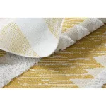 Kab. Fonott Sizal szőnyeg boho MOROC gyémánt 22312 rojt - két szintű gyapjú sárga / krém, újrahasznosított szőnyeg 78x150 cm