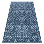 Kab. Fonott sizal szőnyeg SION Geometriai, gyémánt 21778 lapos szövött sötétkék / ecru 140x190 cm