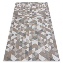 Fonott Sizal CASA Eco szőnyeg boho  háromszögek 2816 sárga / taupe, újrahasznosított szőnyeg 75x150 cm