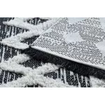 Kab. Fonott Sizal EKO szőnyeg boho MOROC Etno Cikcakk 22319 rojt - két szintű gyapjú szürke / krém, újrahasznosított szőnyeg 117x170 cm