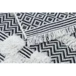 Kab. Fonott Sizal szőnyeg boho MOROC Geometriai 22321 rojt - két szintű gyapjú krém / сив, újrahasznosított szőnyeg 117x170 cm