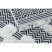 Fonott Sizal szőnyeg boho MOROC Geometriai 22321 rojt - két szintű gyapjú krém / сив, újrahasznosított szőnyeg 117x170 cm