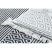 Fonott Sizal szőnyeg boho MOROC Geometriai 22321 rojt - két szintű gyapjú krém / сив, újrahasznosított szőnyeg 136x190 cm