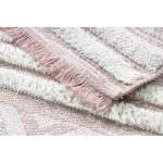 Kab. Fonott Sizal szőnyeg boho MOROC gyémánt 22297 rojt - két szintű gyapjú rózsaszín / krém, újrahasznosított szőnyeg 155x220 cm