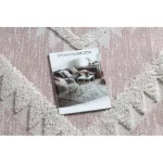 Kab. Fonott Sizal szőnyeg boho MOROC gyémánt 22312 rojt - két szintű gyapjú rózsaszín / krém, újrahasznosított szőnyeg 155x220 cm