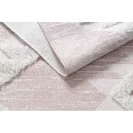 Kab. Fonott Sizal szőnyeg boho MOROC gyémánt 22312 rojt - két szintű gyapjú rózsaszín / krém, újrahasznosított szőnyeg 155x220 cm