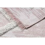 Kab. Fonott Sizal szőnyeg boho MOROC gyémánt 22312 rojt - két szintű gyapjú rózsaszín / krém, újrahasznosított szőnyeg 155x220 cm