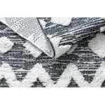 Kab. Fonott Sizal EKO szőnyeg boho MOROC Etno Cikcakk 22319 rojt - két szintű gyapjú szürke / krém, újrahasznosított szőnyeg 155x220 cm