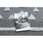 Kab. Fonott Sizal szőnyeg boho MOROC Geometriai 22321 rojt - két szintű gyapjú krém / сив, újrahasznosított szőnyeg 155x220 cm