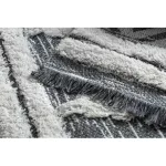 Kab. Fonott Sizal szőnyeg boho MOROC gyémánt 22297 rojt - két szintű gyapjú szürke / krém, újrahasznosított szőnyeg 175x270 cm