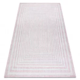   Kab. Fonott sizal szőnyeg SION labirintus 22376 lapos szövött rózsaszín / ecru 160x220 cm