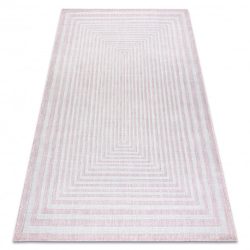 Fonott sizal szőnyeg SION labirintus 22376 lapos szövött rózsaszín / ecru 80x150 cm