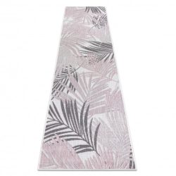 Fonott sizal szőnyeg SION futószőnyeg, pálmalevelek, tropikus 2837 lapos szövött ecru / rózsaszín 60x200 cm