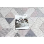 Kab. Fonott sizal szőnyeg SION futószőnyeg Geometriai, háromszögek 3006 lapos szövött ecru / rózsaszín 80x200 cm