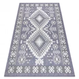   Kab. Fonott sizal szőnyeg SION azték 3007 lapos szövött kék / rózsaszín / ecru 160x220 cm